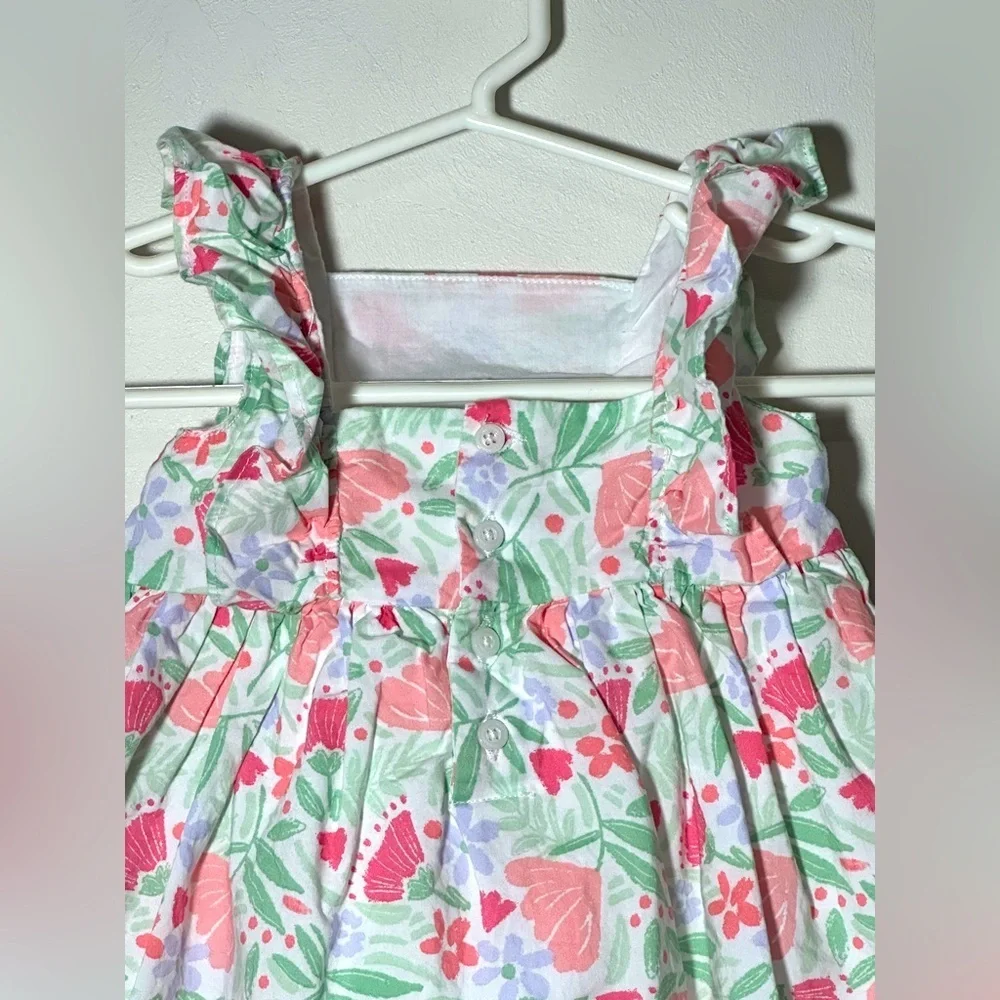 Carters Spring Floral Baby Sundress with Ruffle Straps 100% Cotton 0-3 months